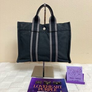 Hermes Black and Gray Tote Bag